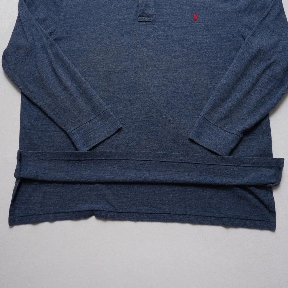 Polo Ralph Lauren Polo Mens 2XB Blue Heathered Pique Big Tall Red‎ Pony